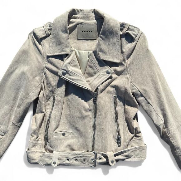 Blank NYC White Sand Suede Moto Jacket Size M - Cream Neutral Moto - Picture 4 of 9
